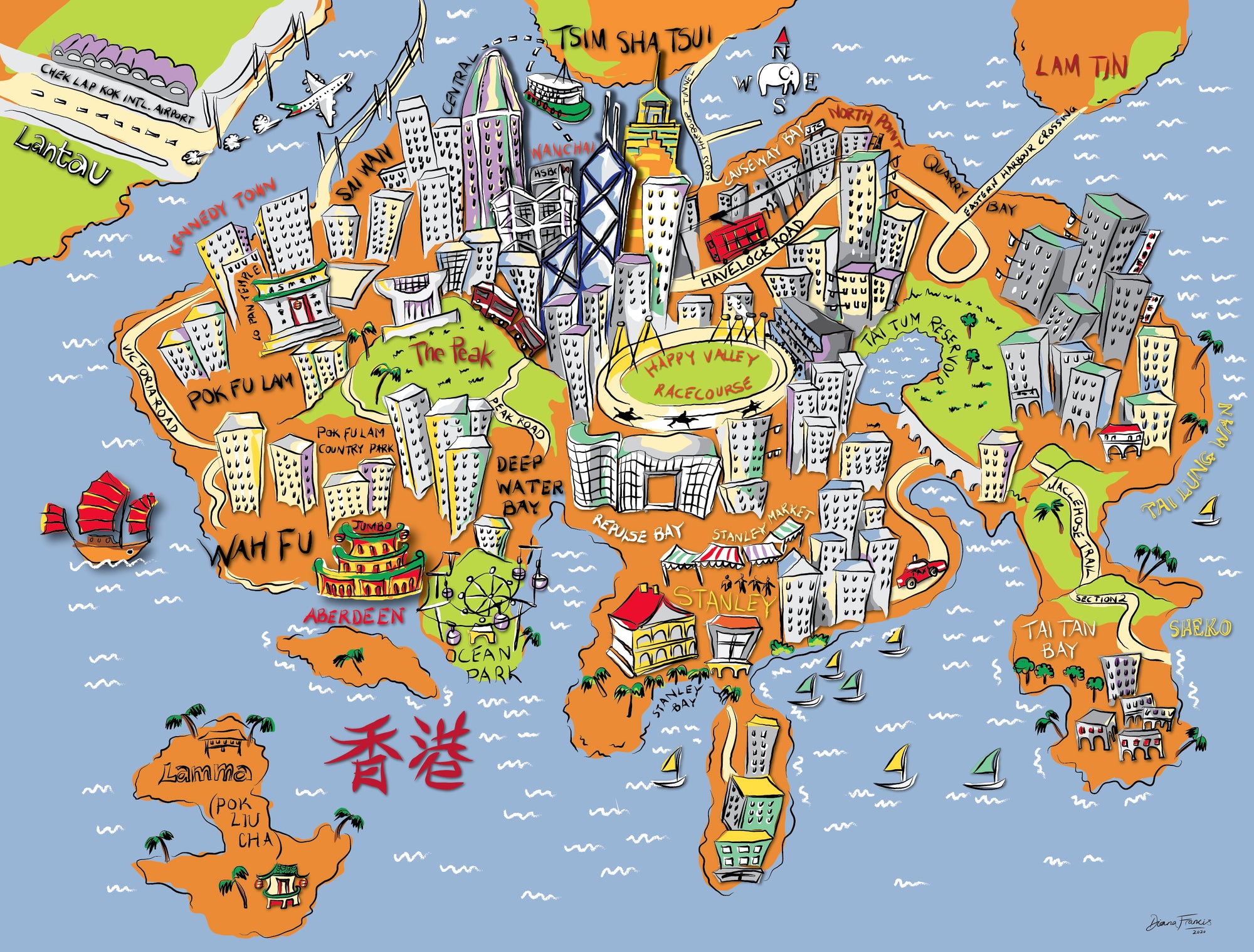 Pearl Of The Orient - Hong Kong map
